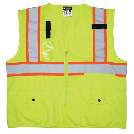 Yellow/Lime Safety Vest - MCR Safety - Solid Surveyor