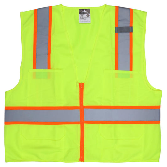 Yellow/Lime Safety Vest - MCR Safety - Two-Tone Design