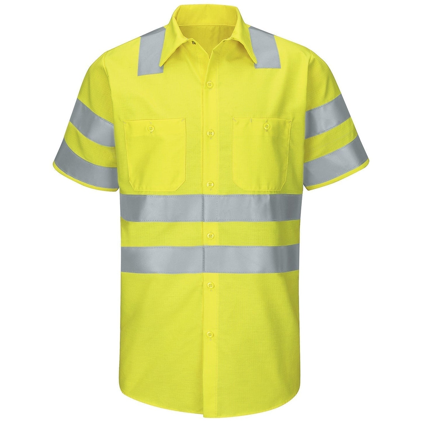Fluorescent Yellow Button Up Shirt - Red Kap - Hi-Visibility