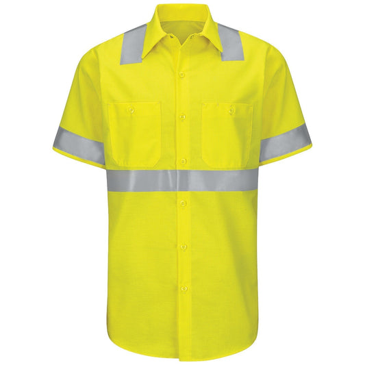 Fluorescent Yellow Green Shirt - Red Kap - Ripstop Fabric