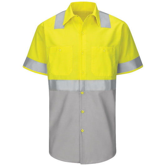 Hi-Vis Button Up Shirt - Red Kap - Colorblock Ripstop
