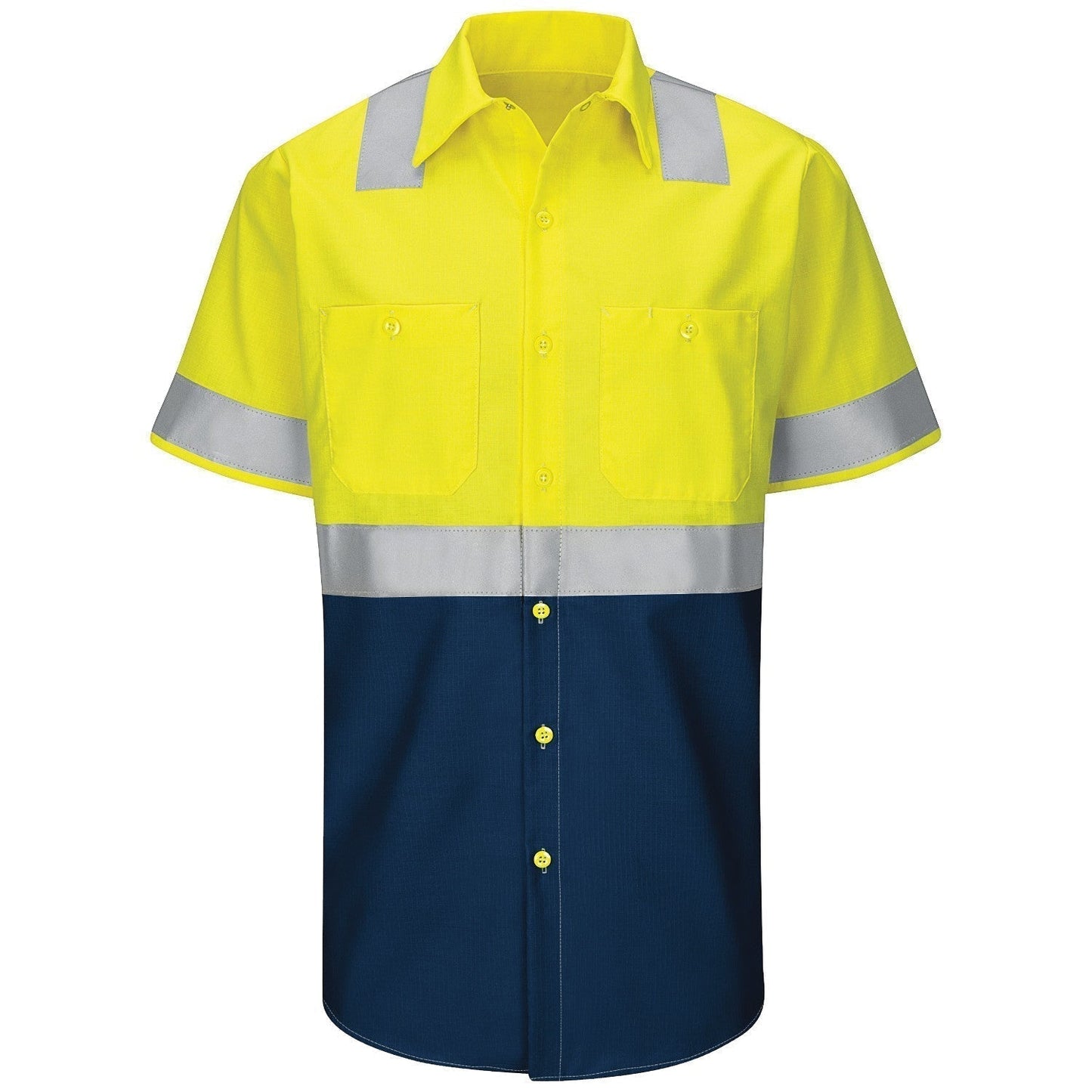 Hi-Vis Button Up Shirt - Red Kap - Colorblock Ripstop