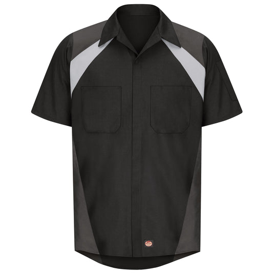Black/Charcoal Button Up Shirt - Red Kap - Durable Fabric
