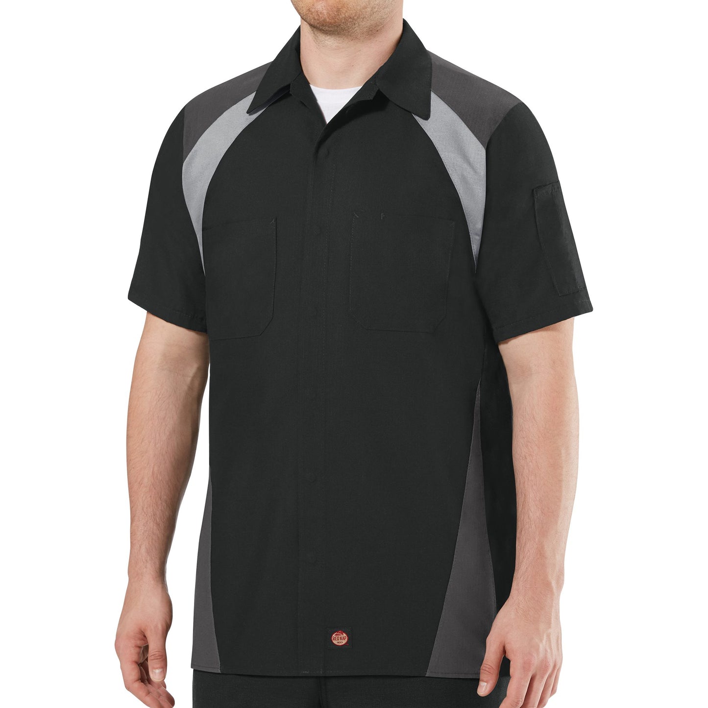 Black/Charcoal Button Up Shirt - Red Kap - Durable Fabric