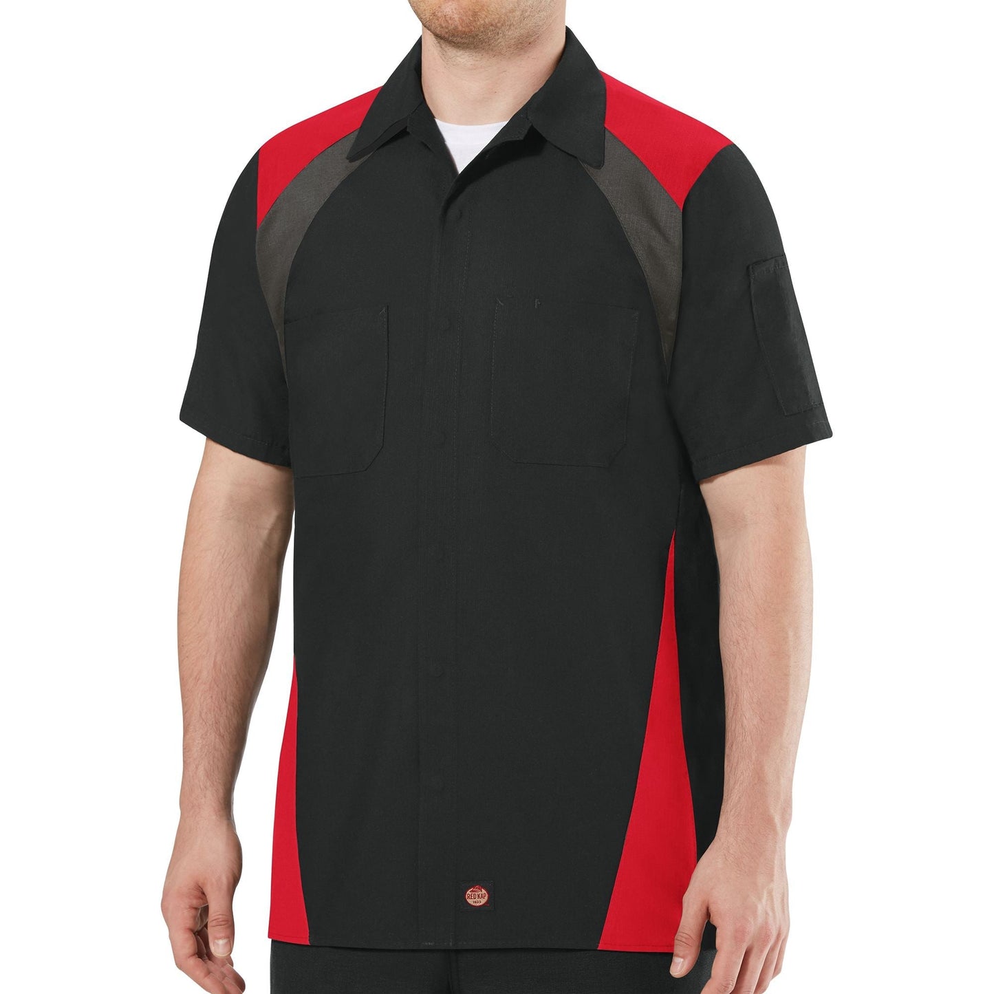 Black/Charcoal Button Up Shirt - Red Kap - Durable Fabric