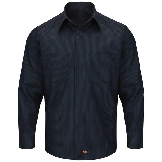 Navy Contrast Button Up Shirt - Red Kap - Stylish Design