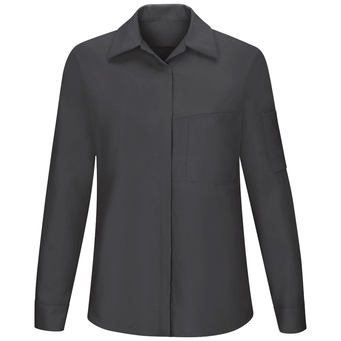 Black/Charcoal Button Up Shirt - Red Kap - Oilblock Fabric