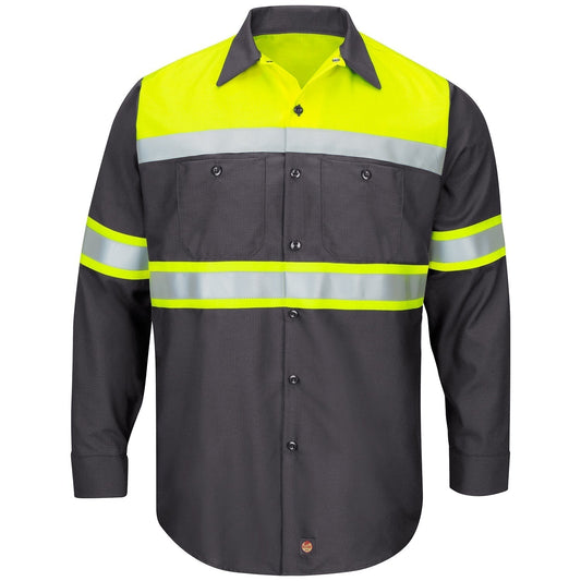 Charcoal Button Up Shirts - Red Kap - Hi-Visibility Work