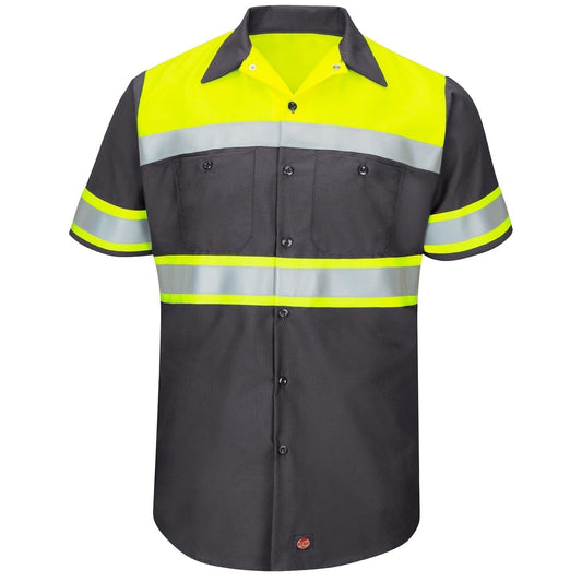 Charcoal Button Up Shirt - Red Kap - Hi-Visibility Fabric