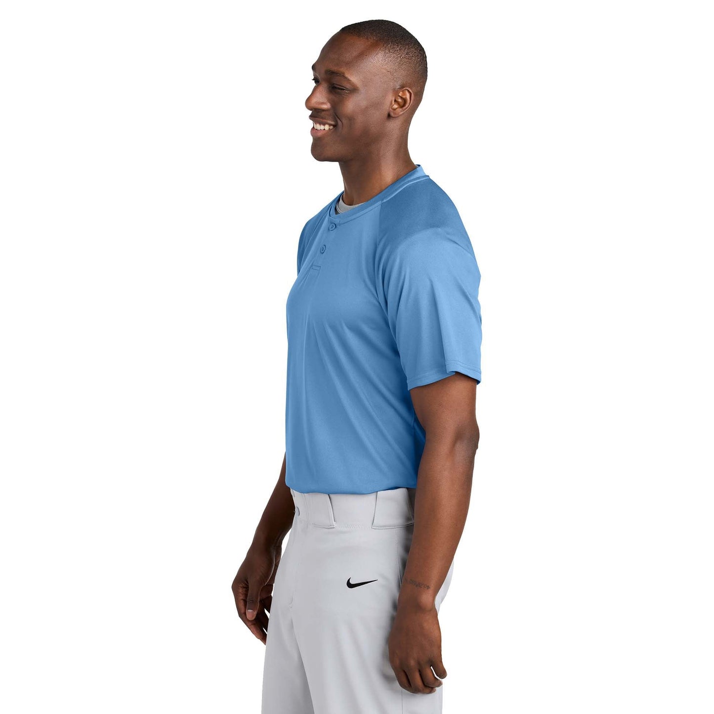 Black Henley Shirt - Sport-Tek - Soft Polyester