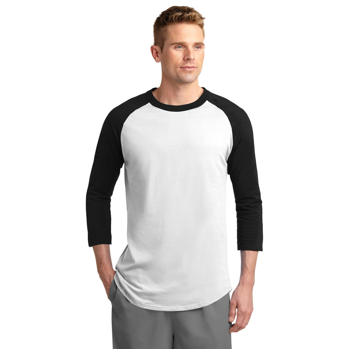 White/Deep Orange Jersey - Sport-Tek - Soft Cotton