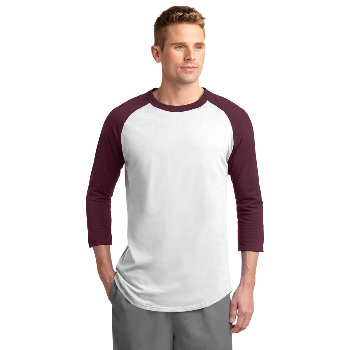 White/Deep Orange Jersey - Sport-Tek - Soft Cotton