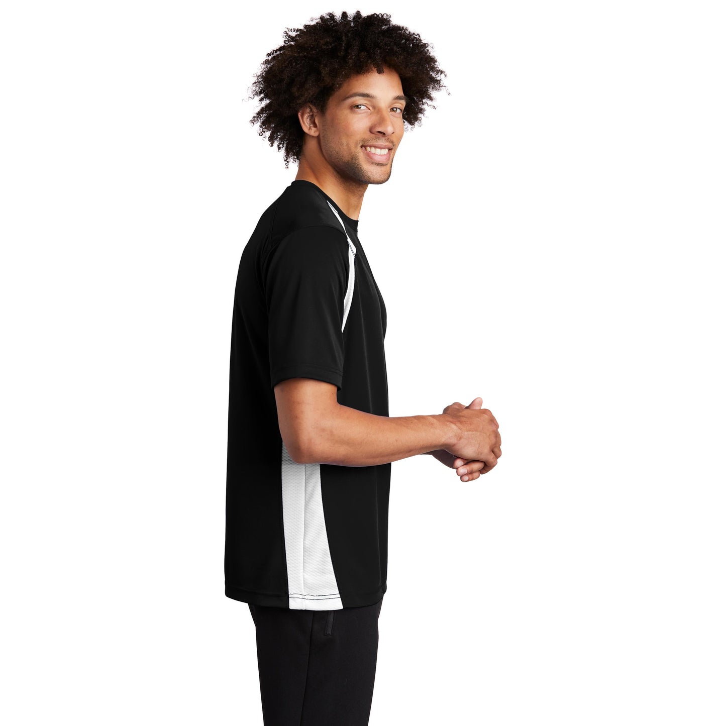 Black/White T-Shirts - Sport-Tek - Athletic Fit