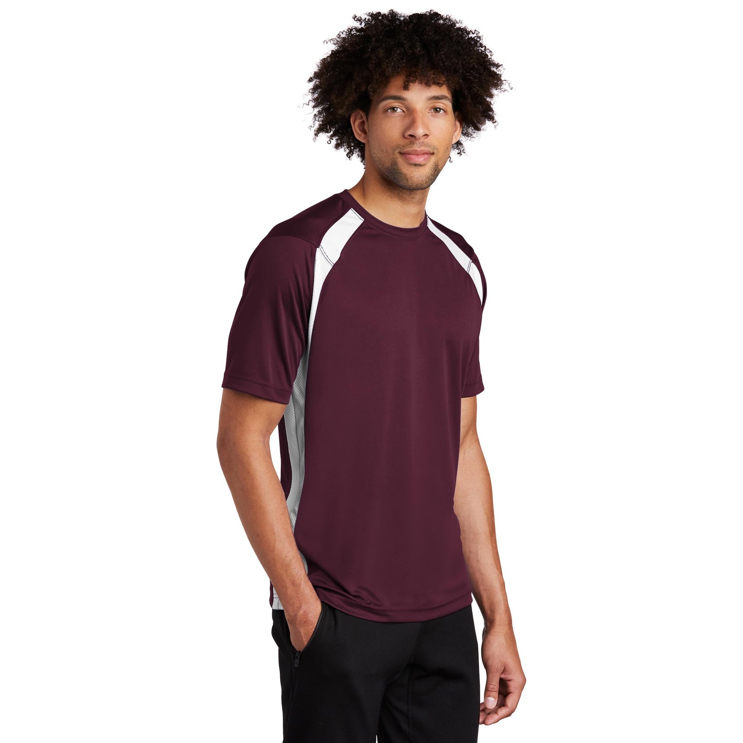 Black/White T-Shirts - Sport-Tek - Athletic Fit