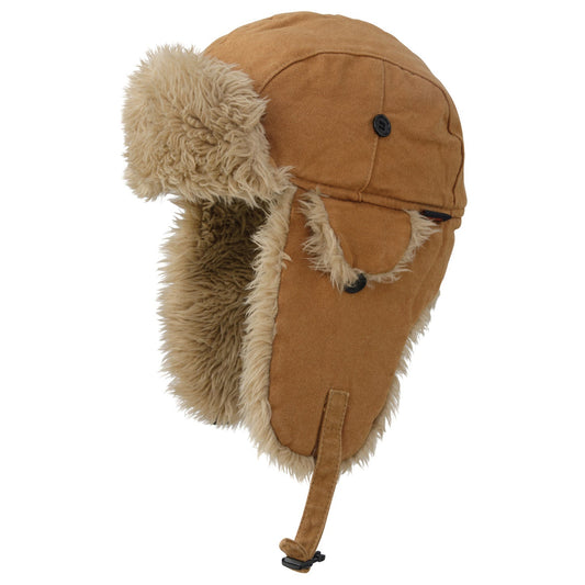 Brown Aviator Hat - Tough Duck - Insulated Cotton