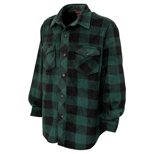 Green Check Button Up Shirt - Tough Duck - Classic Fleece