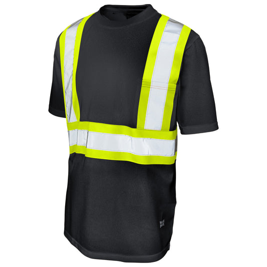Black Safety Shirt - Tough Duck - Micro Mesh Comfort