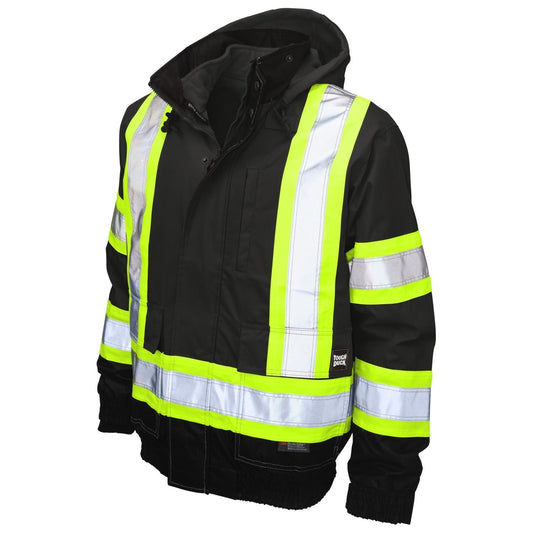 Black Safety Jacket - Tough Duck - Reflective Material