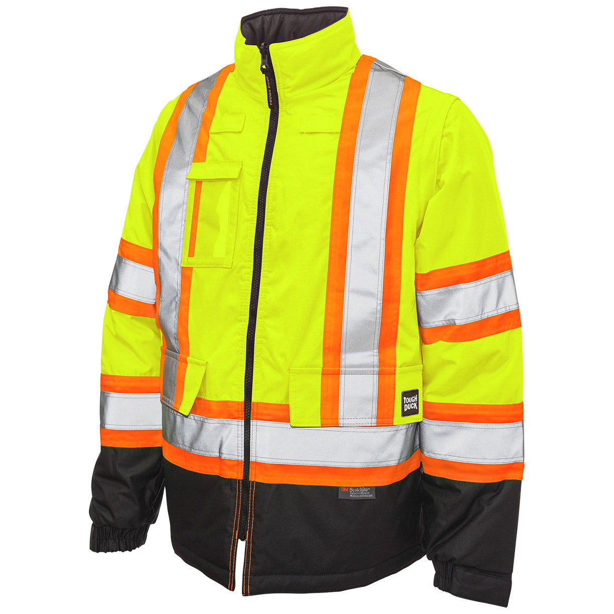 Black Safety Jacket - Tough Duck - Versatile Hi-Vis