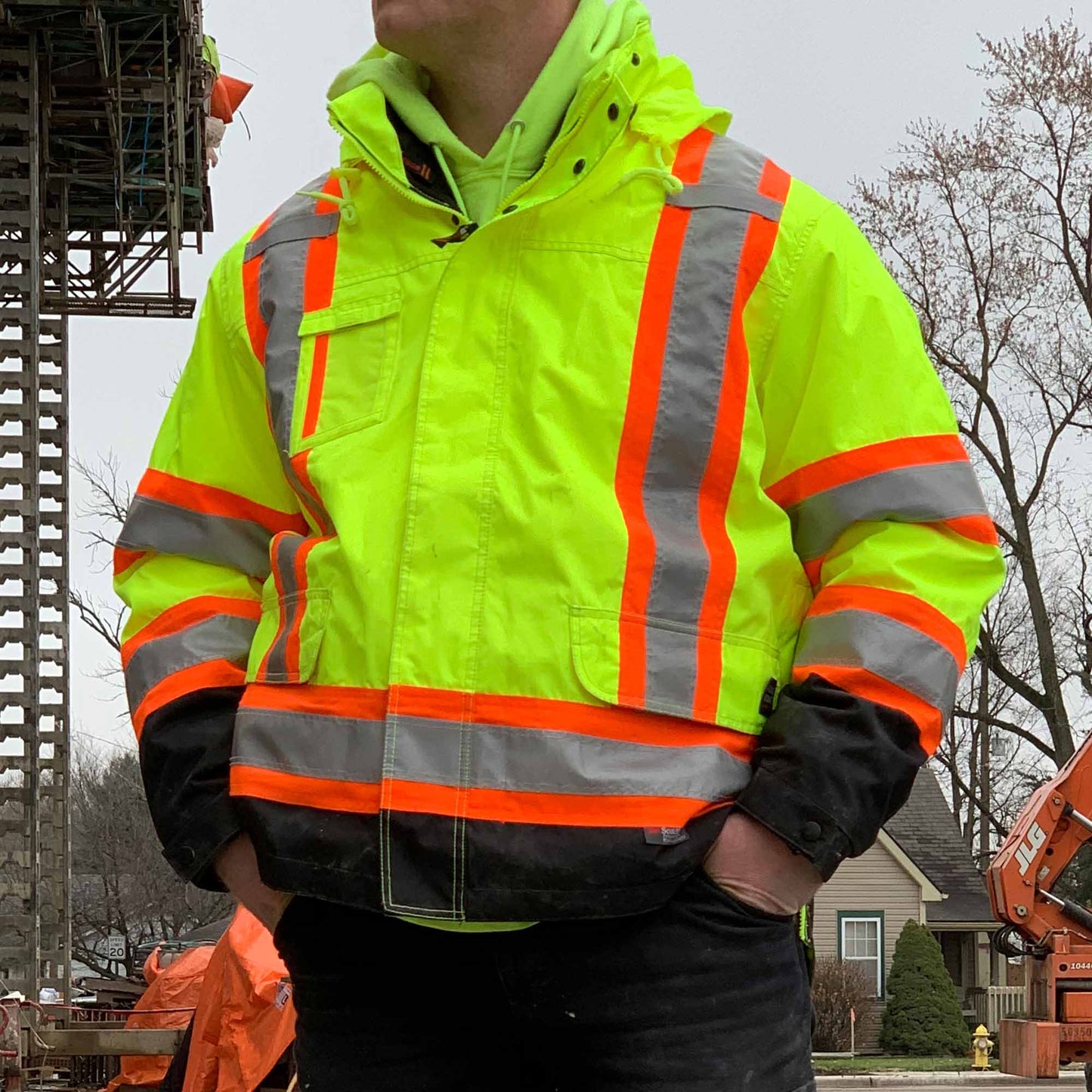 Black Safety Jacket - Tough Duck - Versatile Hi-Vis