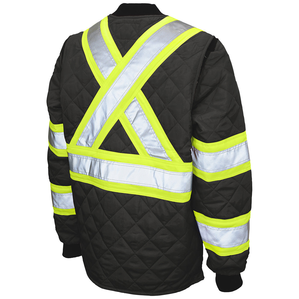 Black Safety Jacket - Tough Duck - Quilted Design