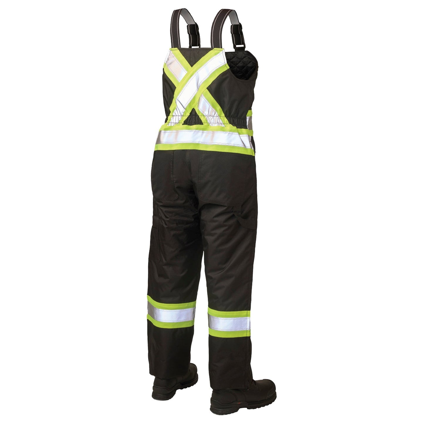 Black Insulated Overalls - Tough Duck - Reflective Safety