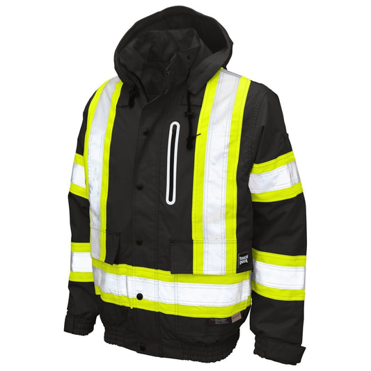 Black Safety Jacket - Tough Duck - Waterproof Design