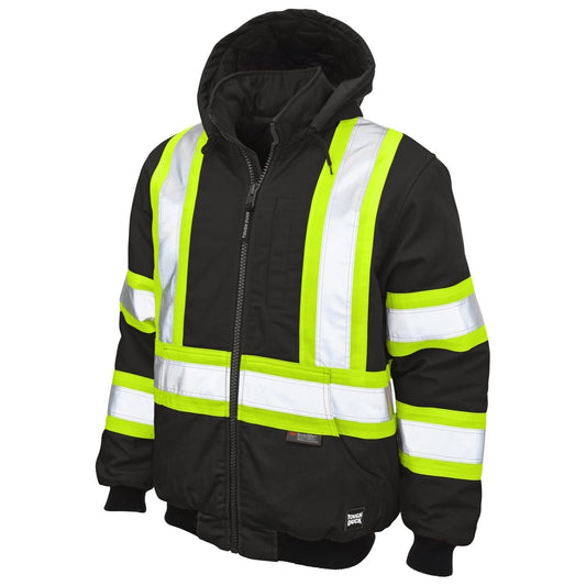 Black Safety Jacket - Tough Duck - Insulated Visibility