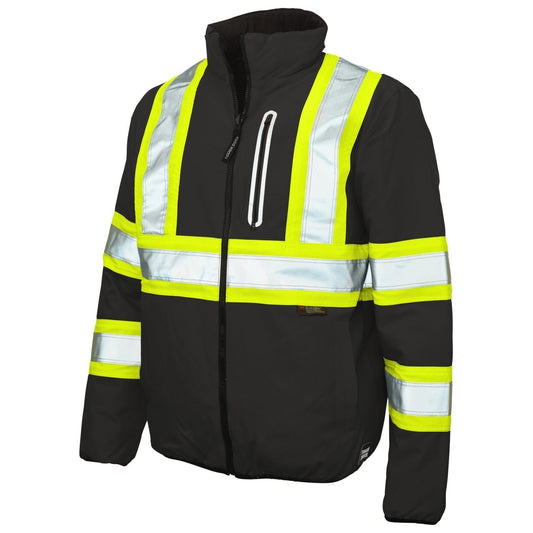 Black Safety Jackets - Tough Duck - Reversible Design