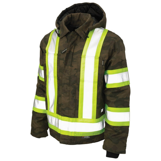 Green Camo Safety Jacket - Tough Duck - Versatile Design