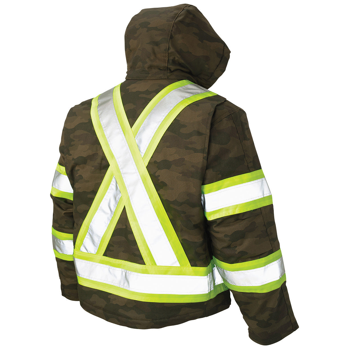 Green Camo Safety Jacket - Tough Duck - Versatile Design