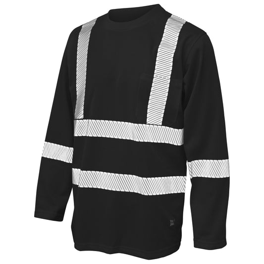 Black Safety Shirt - Tough Duck - Long Sleeve Mesh