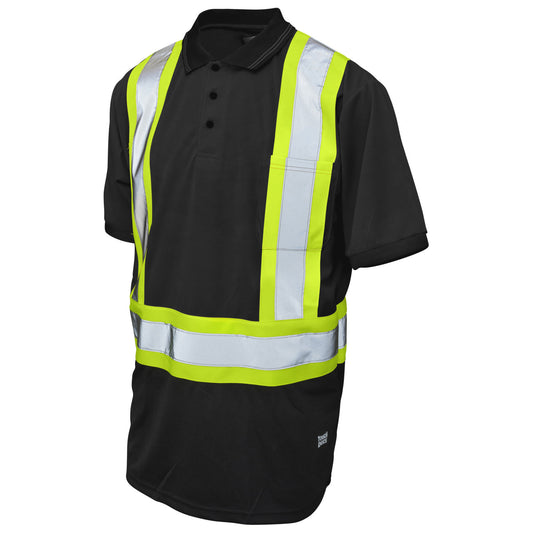 Black Safety Shirt - Tough Duck - Reflective Polo