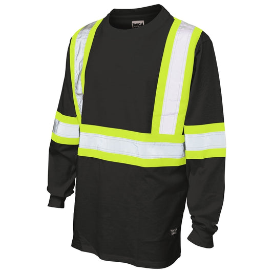 Black Safety Shirt - Tough Duck - Reflective Cotton Jersey