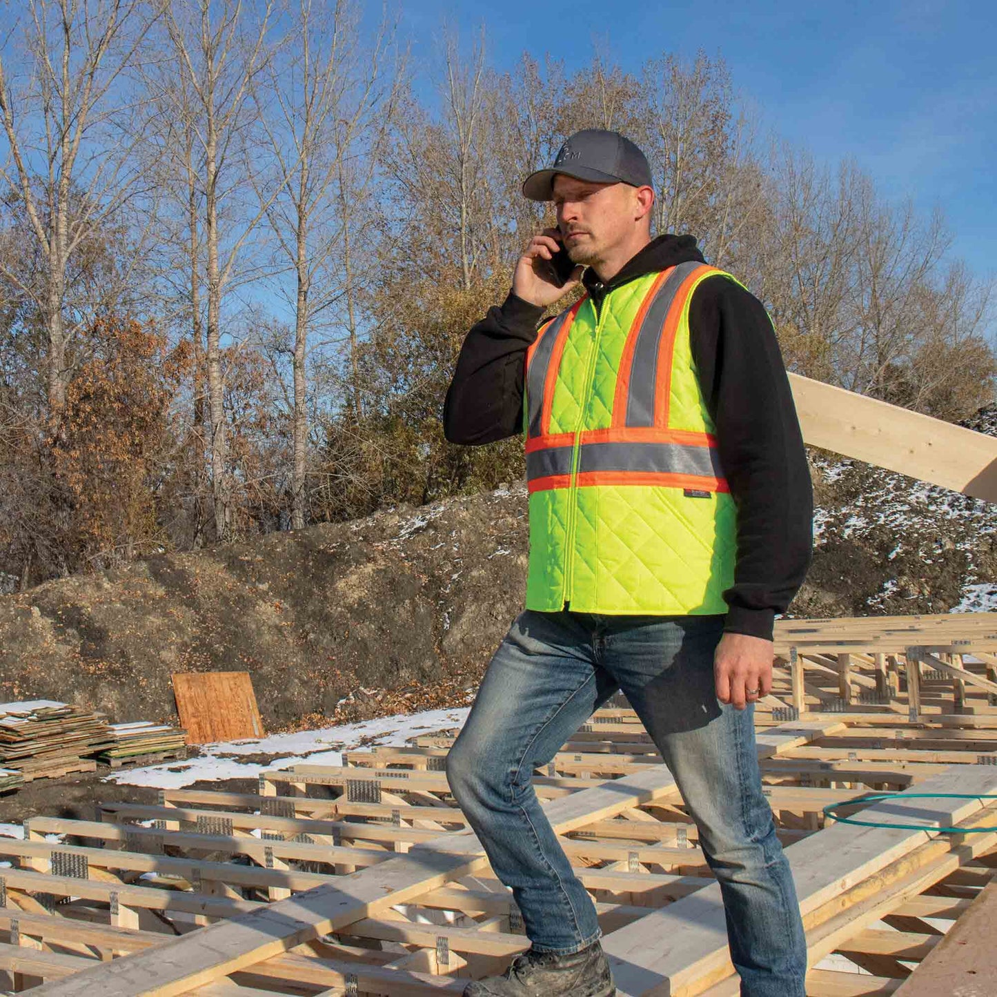 Black Safety Vests - Tough Duck - Lightweight Insulated