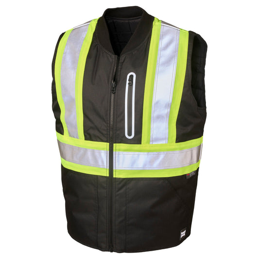 Black Safety Vests - Tough Duck - Reversible Design