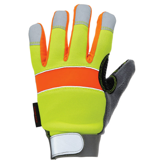 Yellow/Lime String Knit Gloves - Tough Duck - Hi-Vis Safety