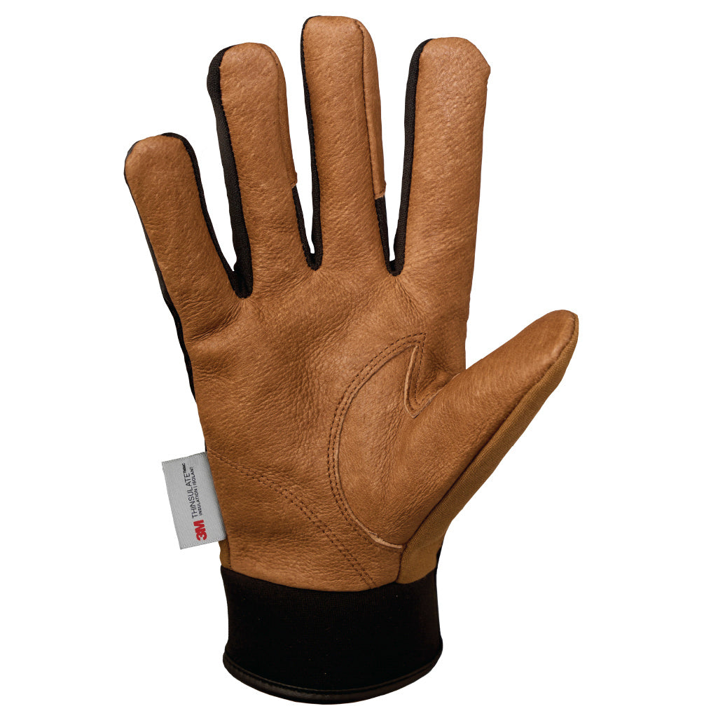 Black/Brown Performance Gloves - Tough Duck - Insulated Leather