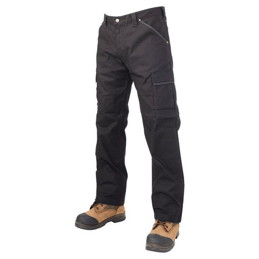 Black Pants - Tough Duck - Relaxed Flex Cargo Style