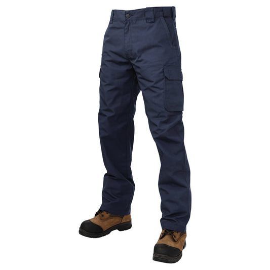 Navy Pants - Tough Duck - Relaxed Fit Cargo Design