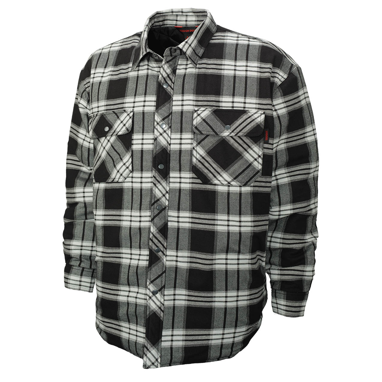 Black Grey Plaid Shirt - Tough Duck - Quilt Lined