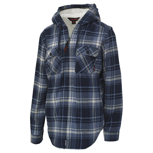 Navy Blue Plaid Sweatshirt - Tough Duck - Plush Pile