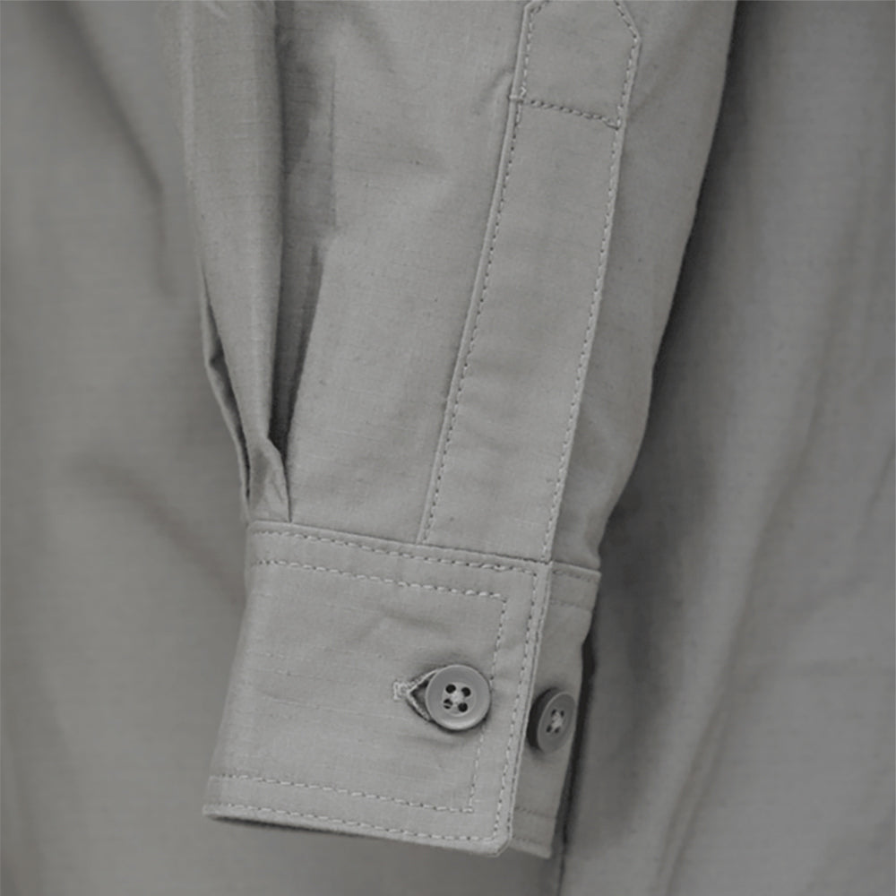 Grey Button Up Shirts - Tough Duck - Long Sleeve Flex