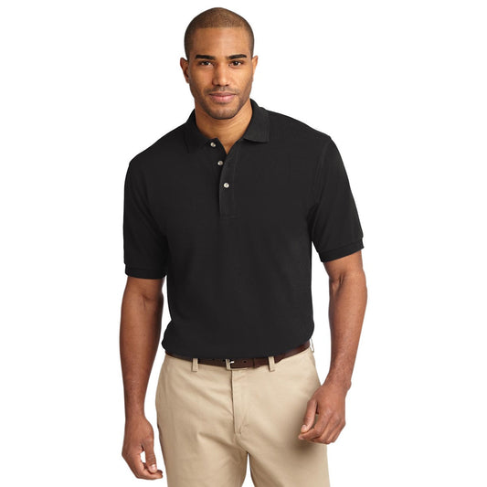 Black Polo Shirt - Port Authority - Soft Knit Fabric