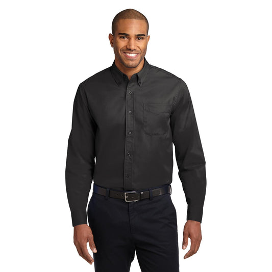 Black/Light Stone Button Up Shirt - Port Authority - Easy Care