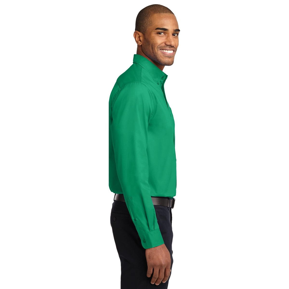 Black/Light Stone Button Up Shirt - Port Authority - Easy Care