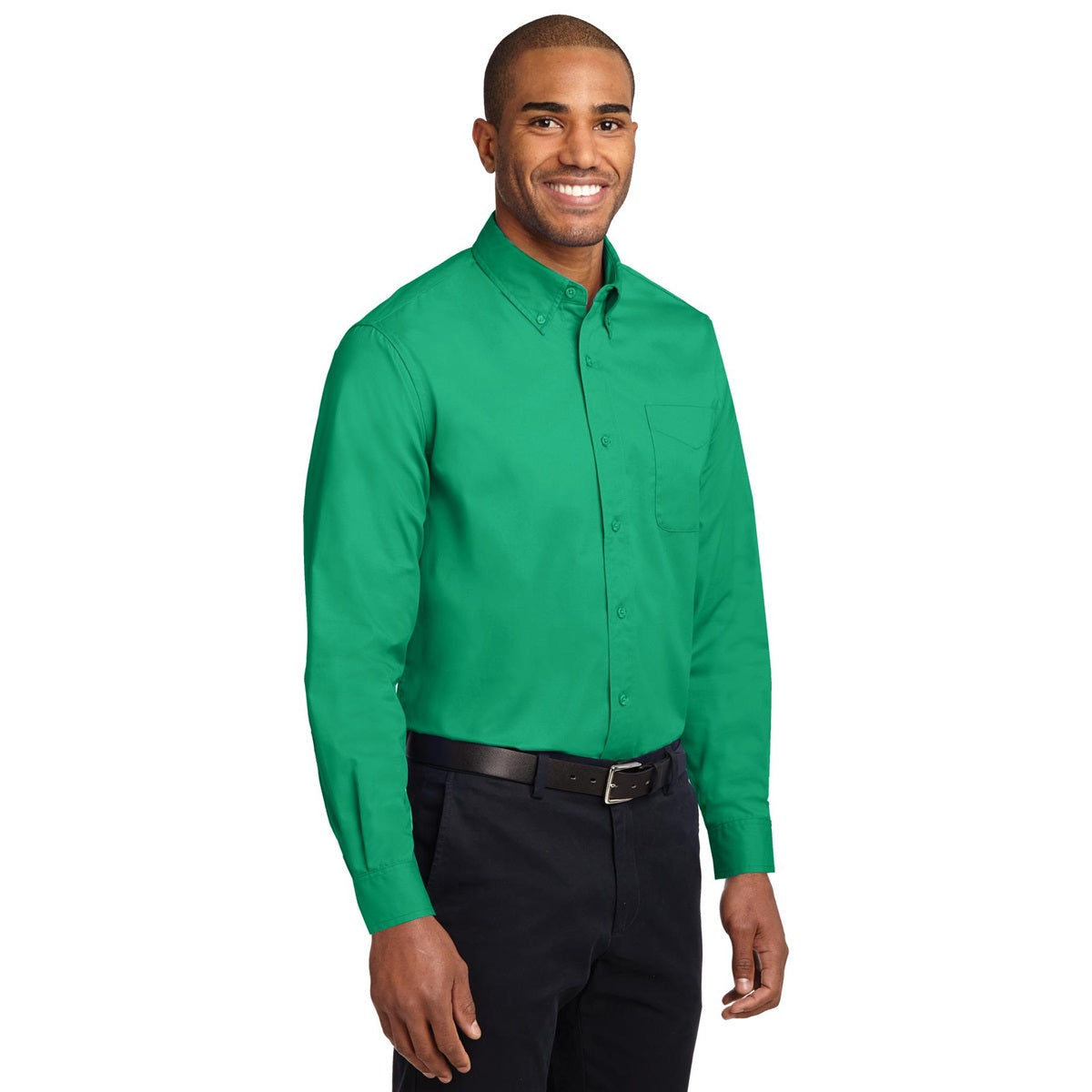 Black/Light Stone Button Up Shirt - Port Authority - Easy Care