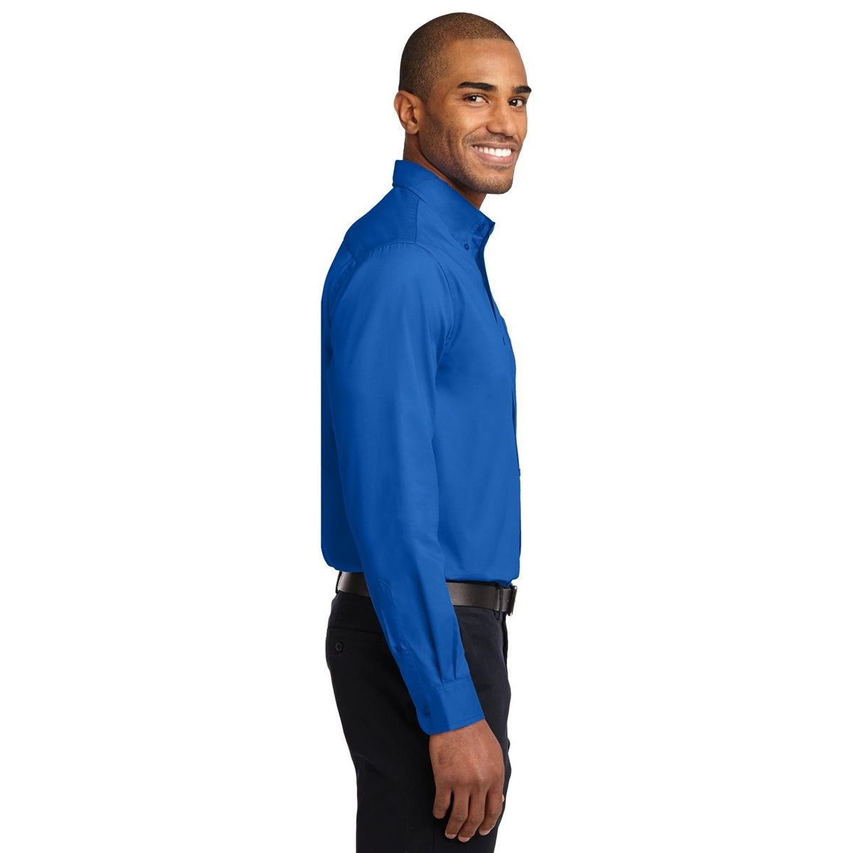 Black/Light Stone Button Up Shirt - Port Authority - Easy Care
