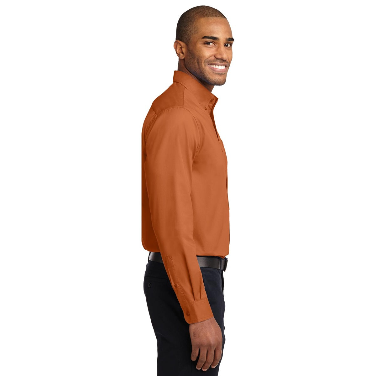 Black/Light Stone Button Up Shirt - Port Authority - Easy Care