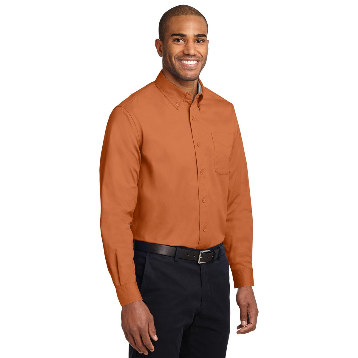 Black/Light Stone Button Up Shirt - Port Authority - Easy Care